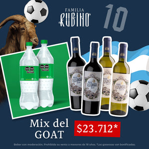 Mix del GOAT ⚽ 20% off + gaseosas de regalo!